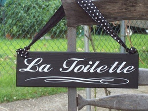 La Toilette Wood Vinyl Sign Business Decor Office Decor Door Hanger Bathroom Decor Powder Room Restroom Washroom Sign Home Decor Wall Decor - Heartfelt Giver