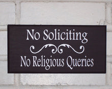Load image into Gallery viewer, No Soliciting Signs For Home No Soliciting No Religious Queries Wood Vinyl Signs For Business Residential Door Decor Yard Signs House Porch - Heartfelt Giver