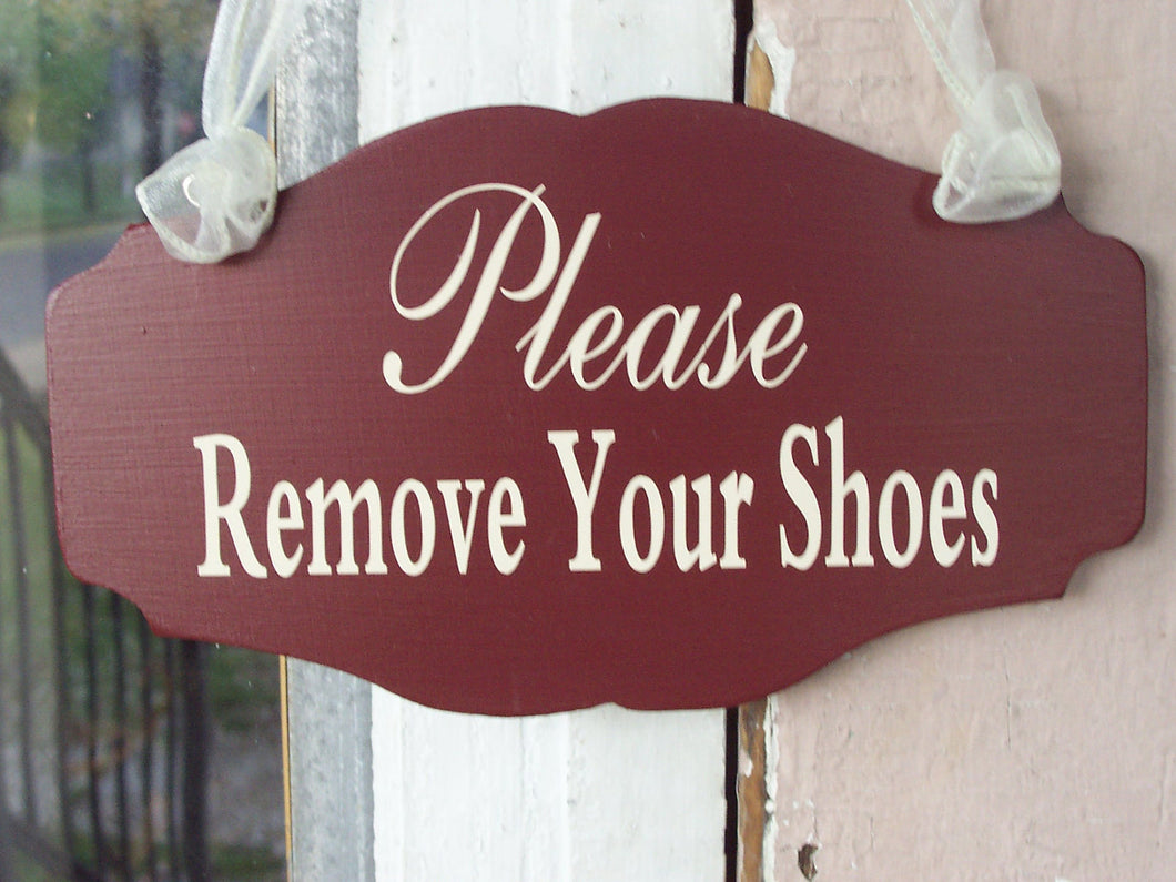 Please Remove Shoes Wood Vinyl Front Door Sign Take Off Your Shoes Sign Door Hanger Door Decor Mud Room Housewarming Gift Wall Plaque Sign - Heartfelt Giver