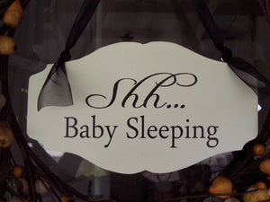 Shh Baby Sleeping Wood Vinyl Sign Nursery Door Sign New Mom New Baby Shower Gift Bedroom Sign Nursery Decor Baby Gift - Heartfelt Giver