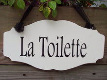 Load image into Gallery viewer, La Toilette Wood Vinyl Sign French Cottage Style Bathroom Sign Decor - Heartfelt Giver