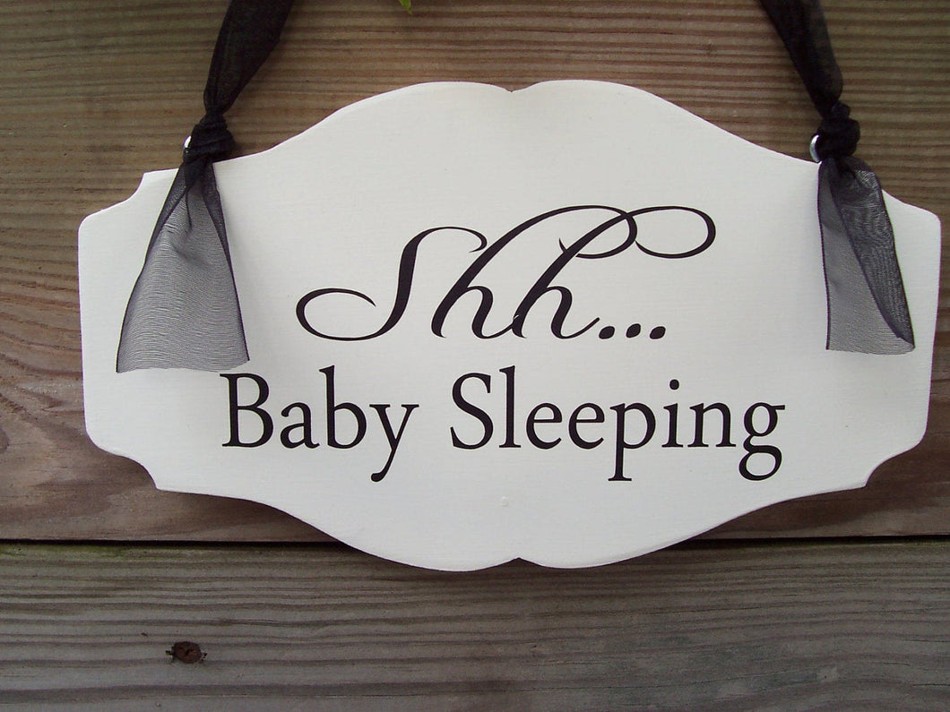 Shh Baby Sleeping Wood Vinyl Sign Nursery Door Sign New Mom New Baby Shower Gift Bedroom Sign Nursery Decor Baby Gift - Heartfelt Giver