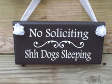 Load image into Gallery viewer, No Soliciting Shh Dogs Sleeping Wood Vinyl Sign Front Door Hanger Wall Hanging Dog Lover Gift Dog Signs For Yard Outdoor Sign Garage Sign - Heartfelt Giver