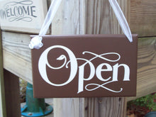 Load image into Gallery viewer, Open Closed  Wood Vinyl Sign Reversible Business Sign Office Supply Grand Opening Gift New Business Supplies Sign Front Door Welcome Signage - Heartfelt Giver