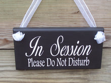 Load image into Gallery viewer, In Session Please Do Not Disturb Wood Business Sign Office Supply Door Hanger - Heartfelt Giver