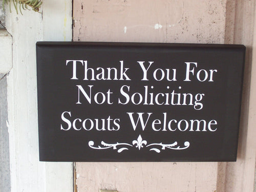 Thank You Not Soliciting Door Signs for Home or Business