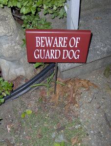 Dog Lover Giver Beware of Guard Dog Pet Wood Sign Vinyl Stake Outdoor Yard Art Yard Sign Pet Sign Dog Sign Dog Decor Pet Supplies Home Sign - Heartfelt Giver