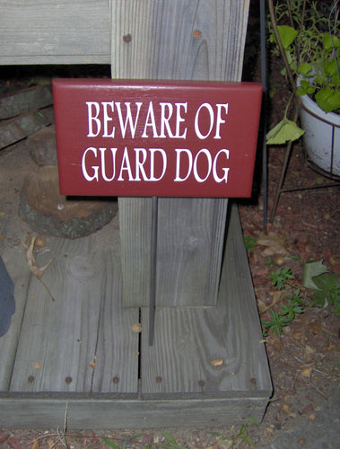 Dog Lover Giver Beware of Guard Dog Pet Wood Sign Vinyl Stake Outdoor Yard Art Yard Sign Pet Sign Dog Sign Dog Decor Pet Supplies Home Sign - Heartfelt Giver