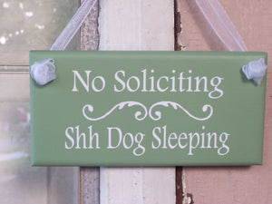 No Soliciting Shh Dog Sleeping Sign Wood Vinyl Sign Do Not Disturb Security Sign Pet Supplies Dog Sign Dog Decor Dog Lover Gift Porch Sign - Heartfelt Giver