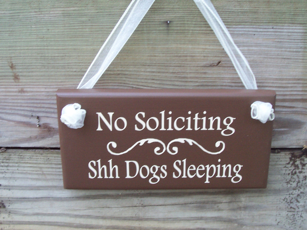 No Soliciting Shh Dogs Sleeping Wood Vinyl Sign Outdoor Pet Supplies Dog Decorations Dog Signs Pet Warning Signs Yard Gate Signs For Dogs - Heartfelt Giver