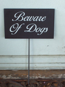 Beware of Dogs Wood Vinyl Yard Stake Sign Dog Signs Pet Supplies Pet Lover Porch Sign Outdoor Sign Garden Sign Home Decor Signs Security - Heartfelt Giver
