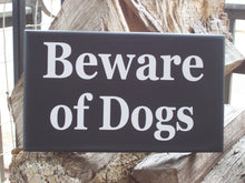 Load image into Gallery viewer, Beware of Dogs Wood Vinyl Sign Farmhouse Style Door Hanger Porch Yard Sign Hanger Security Pet Lover Pet Decor Sign Dog Sign Private Home - Heartfelt Giver