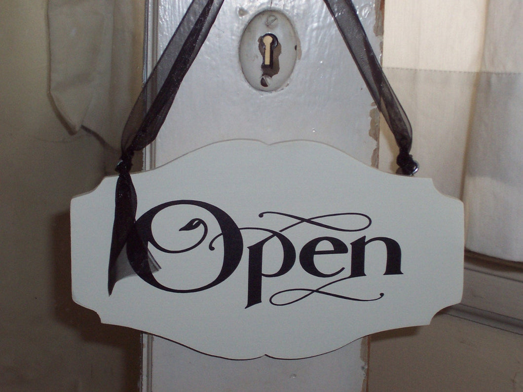 Open Closed Wood Vinyl Sign 2 Sided Sign Welcome Come In Sign Front Door Hanger Wall Hanging Entryway Business Store Office Supply Porch - Heartfelt Giver