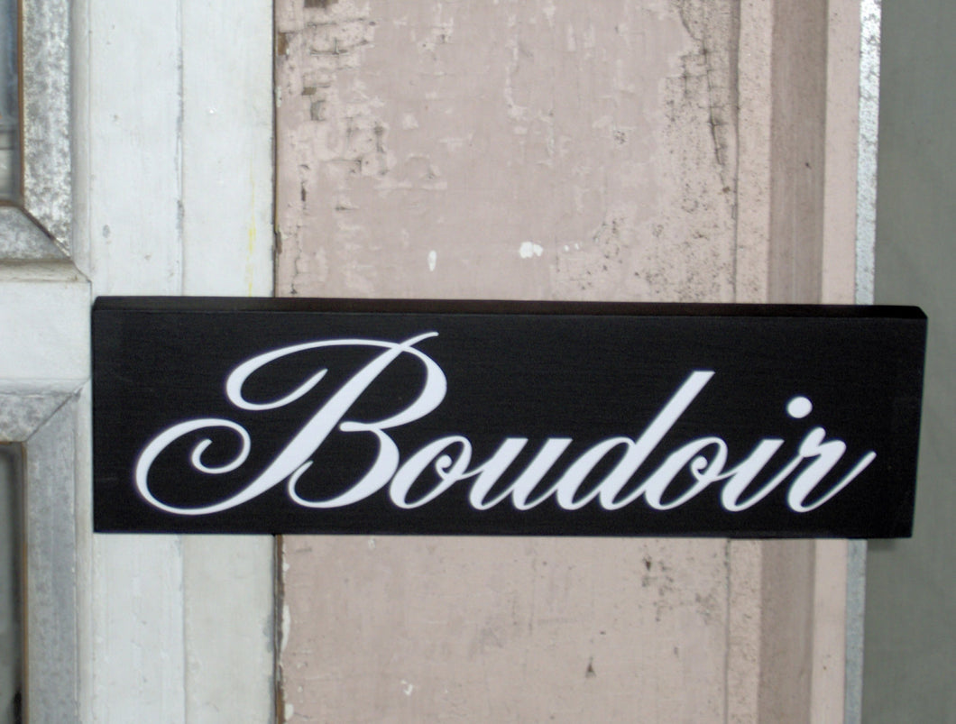 Boudoir French Bedroom Wood Vinyl Sign Wall Plaque Block Shelf Sitter or Door Hanger - Heartfelt Giver