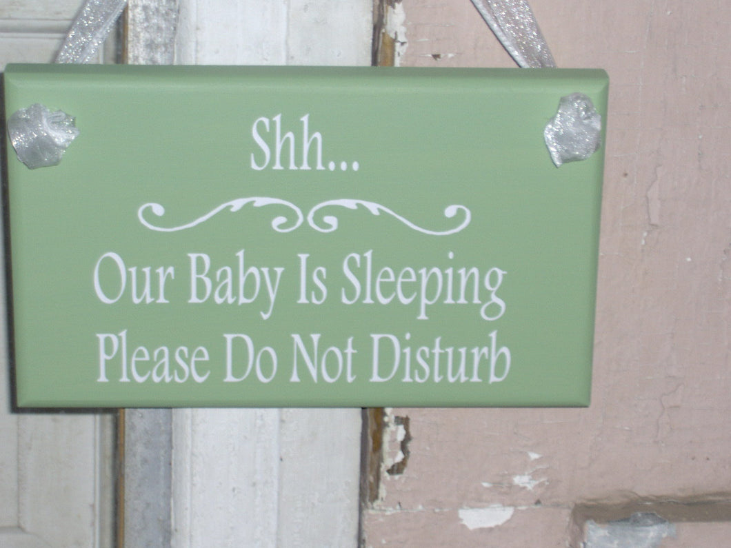 Baby Sleeping Sign Do Not Disturb Wood Vinyl Sign Baby Shower Gift New Mom To Be Front Door Decor Kids Room Sign Nursery Decor Door Sign Art - Heartfelt Giver