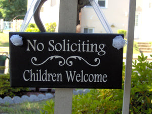 No Soliciting Children Welcome Wood Vinyl Sign Girl Scouts Kids Signs Wooden Signs Front Porch Signs Door Decor Door Sign Wall Plaque Home - Heartfelt Giver