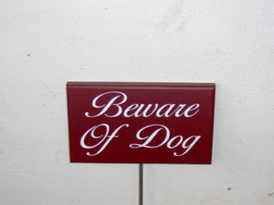 Beware of Dog Wood Sign Vinyl Yard Stake Sign Red Yard Sign Property Dog Lover Gift Outdoor Sign Garden Sign Dog Sign Dog Decor Pet Supplies - Heartfelt Giver
