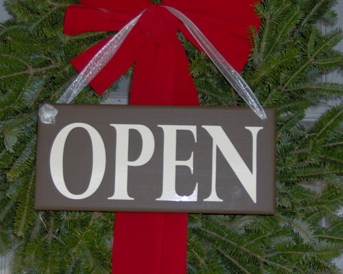 Open Closed Signs for businesses.  Let customers know that you are open before they reach the door.  Perfect purchase for a new business or as a gift for a grand opening. 