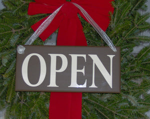 Open Closed Signs for businesses.  Let customers know that you are open before they reach the door.  Perfect purchase for a new business or as a gift for a grand opening. 