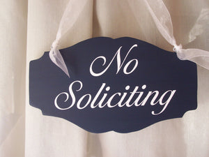 No Soliciting Wood Vinyl Signs Door Hanger No Strangers Office Supply Business Signs Home Decor Signs Housewarming Gift House Sign Custom - Heartfelt Giver
