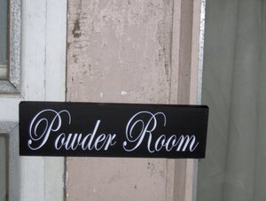 Powder Room Sign Wood Vinyl Bathroom Decor Sign Restroom Sign Washroom Directional Door Decor Wooden Cottage Bath Decoration Wash Sign Art - Heartfelt Giver