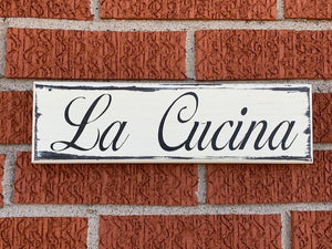 LaCucina Kitchen Italian Sign Interior Home Wall or Table Sitter Signage - Heartfelt Giver