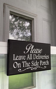 Please Leave Package Wood Sign with Wording Options - Heartfelt Giver