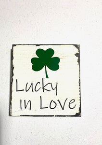 Lucky In Love Holiday Home Tier Tray Decor or Wall Hanging Sign - Heartfelt Giver