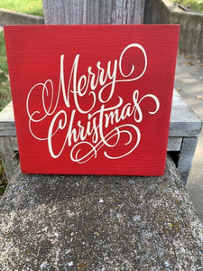 Merry Christmas Block Sign for Interior or Exterior Decor - Heartfelt Giver