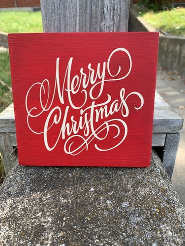 Merry Christmas Block Sign for Interior or Exterior Decor - Heartfelt Giver