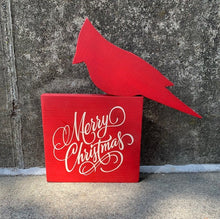 Load image into Gallery viewer, Christmas Sign and Cardinal Wood Sign with Wooden Cutout Decor - Heartfelt Giver