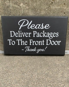 Year Round Sign Deliver Packages Wood Directional Sign for Home or Business - Heartfelt Giver