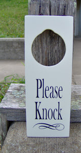 Please Knock Door Knob Sign Home Office Business Door Hanger Signs by Heartfelt Giver - Heartfelt Giver