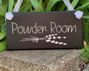 Powder Room Sign for Bathroom Door Decor Home Accent - Heartfelt Giver