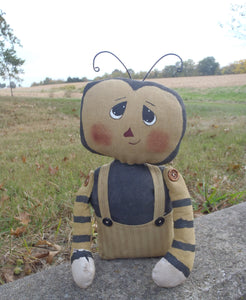 Bumble Bee Doll Primitive Country Farmhouse Collectible Cloth Fabric - Heartfelt Giver