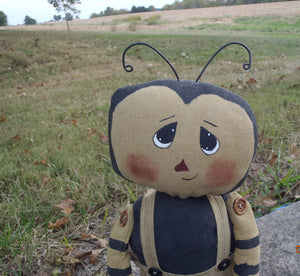 Bumble Bee Doll Primitive Country Farmhouse Collectible Cloth Fabric - Heartfelt Giver