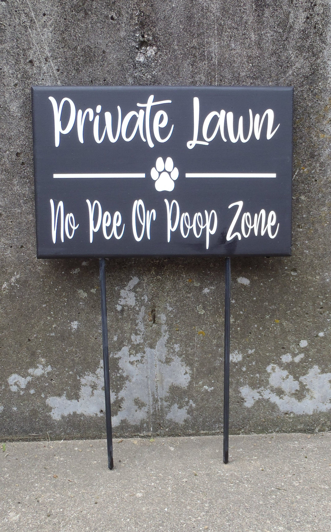 Sign for Yard Private Lawn No Pee Poop Zone Wood Sign For Homes or Businesses - Heartfelt Giver