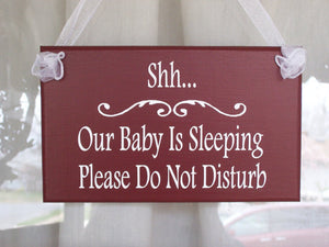 Baby Sleeping Do Not Disturb Wood Sign - Heartfelt Giver