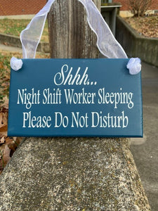 Night Shift Worker Sleeping Do Not Disturb Door Sign by Heartfelt Giver - Heartfelt Giver