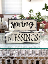 Load image into Gallery viewer, Spring Blessings Stacked Wooden Blocks Sign - Heartfelt Giver