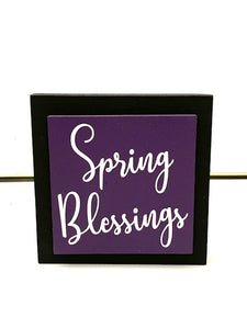 Tabletop Wood Block Spring Blessings Decorations for Home or Desktop - Heartfelt Giver
