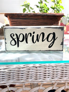 Spring Wood Block Sign for Home Distressed Decor Accent - Heartfelt Giver