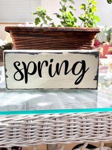 Spring Wood Block Sign for Home Distressed Decor Accent - Heartfelt Giver