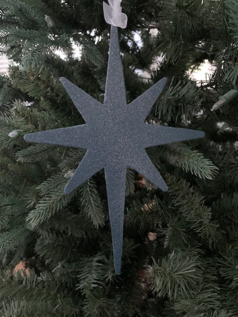 Sparkle Christmas Star Wooden Tree Ornament Natural Handmade Gift - Heartfelt Giver