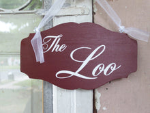 Load image into Gallery viewer, The Loo Wood Vinyl Sign Bathroom Door Hanger Restroom Powder Room - Heartfelt Giver