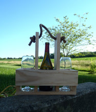Load image into Gallery viewer, Wine Caddy Carrier Unpainted Unfinished Select Pine Board - Heartfelt Giver